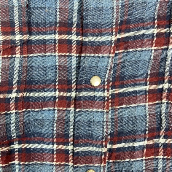 C17 Cedixsept Flannel Shirt Mens M Blue Plaid Pearl‎ Snap Western Outdoor - Picture 7 of 9